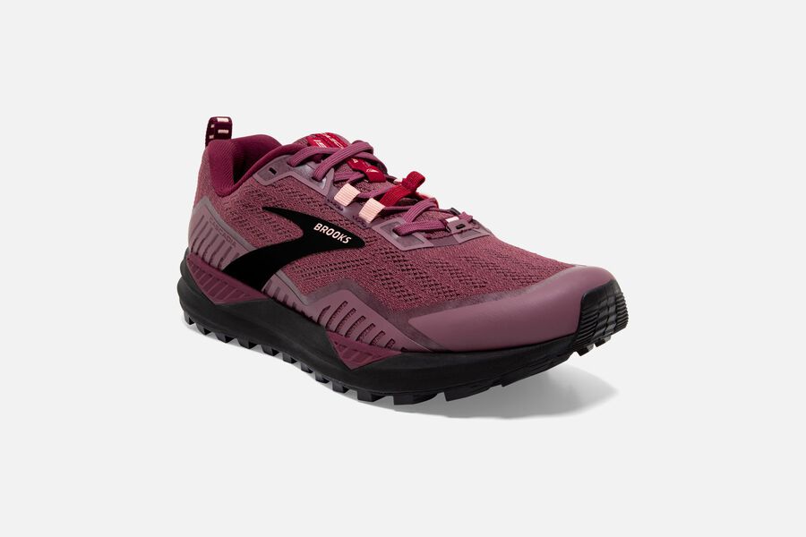 Brooks Running Shoes - Cascadia 15 Trail Womens - Burgundy - GIJ-503762